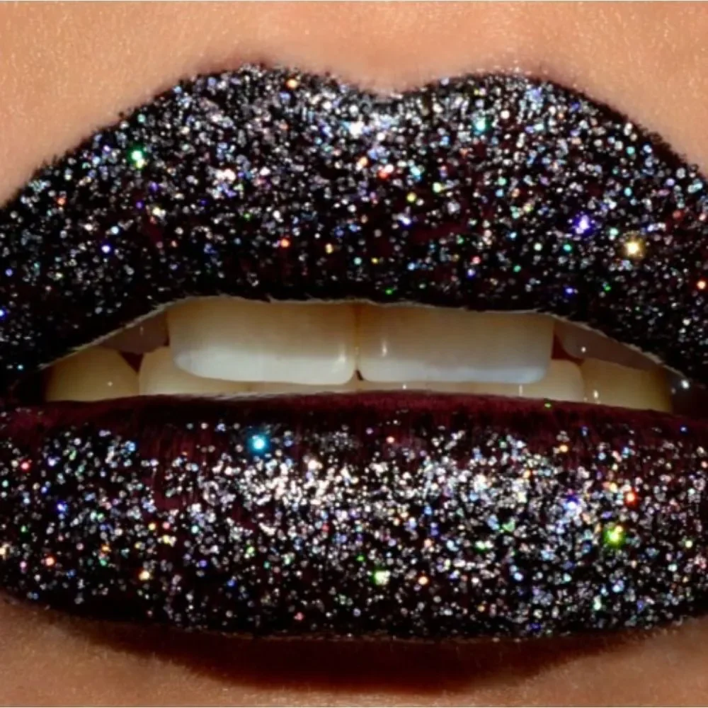 One/Size Eyepopper Liquid Eyeshadow in Death Drop - Black Holographic Glitter
